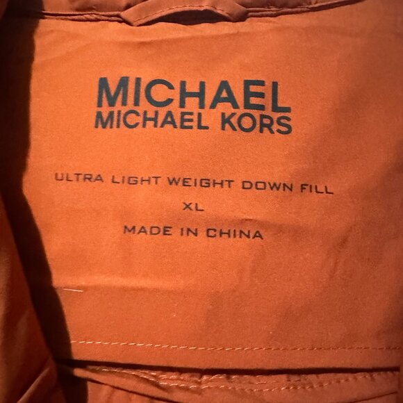 Michael Kors Hooded Down Quilted Puffer Jacket Sienna Rust Women Size XL - Picture 6 of 12